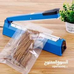 5 مكبس حراري  لاغلاق اكياس النايلون بجميع انواعها يعمل على الكهرباء فيها معيار تحكم حراري