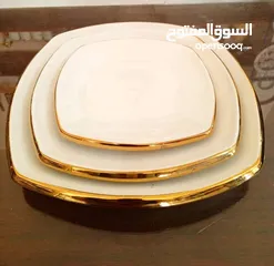  1 طقم  جاط مربع تقيل تقديم الحلو والفواكه