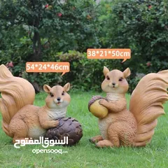  1 زيّن حديقتك بسحر الطبيعة تمثال سنجاب بالحجم الكبير التمثال في وضعيتين مصنوع من راتنج البوليريسين