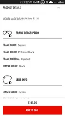 8 نظارات Ray-Ban الإيطالية الأصلية بالرقم التسلسي SN، تفاصيل في الصور