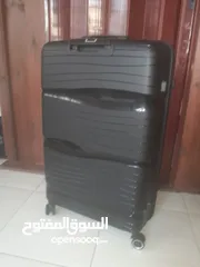  1 حقيبة سفر فخمة جديدة لون اسود حجم كبير
