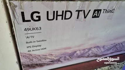  2 تم تخفيض السعر .. شاشة ال جي سمارت 4k أصلية ( الشاشة مكسورة ) حجم 49 بوصة