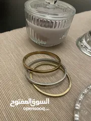  2 طقم أساور مميز ذهبي وأبيض و روز جولد ...