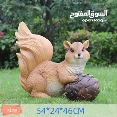  10 زيّن حديقتك بسحر الطبيعة تمثال سنجاب بالحجم الكبير التمثال في وضعيتين مصنوع من راتنج البوليريسين