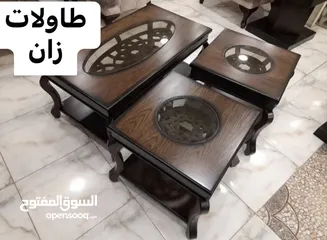  8 طاولات لغرف الضيوف خشب زان