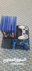  5 playstation 4 slim 500gb with 2 controllers and 7 games