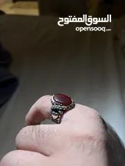  2 عقيق يماني مصور قلب صياغه الوليف