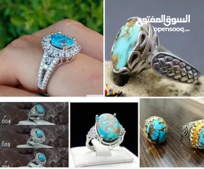  16 خاتم فیروز من ایران لرجال  ,Iranian Turquoise for gents and ladies  خاتم فیروزfrom Iran