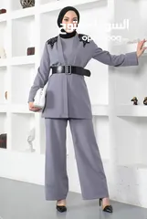  1 طقم رمادي جديد ، woman Gray jumpsuit set