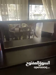  1 بوفيه   خشبي بني محروق
