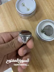  2 خواتم عقيق يمني اصل للبيع