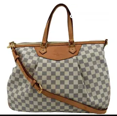  2 LOUIS VUITTON Siracusa GM Damier Azur Shoulder Bag White In good condition  شنتة لويس فيتون