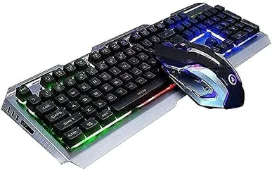  1 كيبورد وماوس جيمنق Wired Metal Gaming Keyboard And Mouse Combo - X100