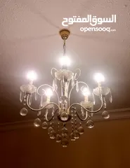  1 ثريا كريستال + 2 اضاءة ايكيا