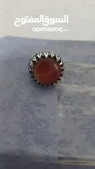  3 خاتم فضه عقيق حجم ضخم