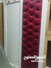  2 غرفة نوم ابيض جديدة تفصيل مش مركبة ستة دفات تنجيد خمري مع صندوق