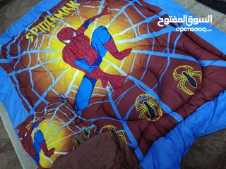  2 شراشف غرف نوم للاطفال سرير مفرد الأشكال : سبايدر مان و سوبنج بوب