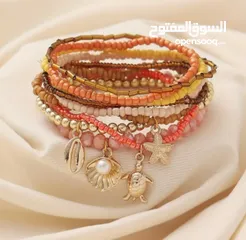  2 اساور خرز الألوان حسب الاختيار والكمية محدودة 4 قطع
