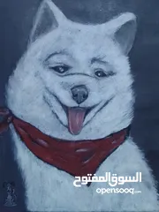  4 لوحات فنيه رسم ريشه اكراليك للبيع