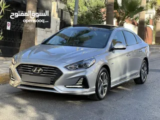 1 هيونداي سوناتا موديل 2019 فحص كامل 7 جيد وارد وصيانة الشركة ليميتد فُل اوبشن  بحالة الوكالة للبيع