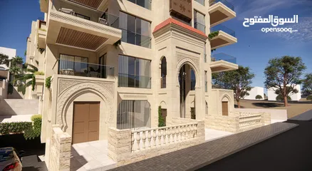  10 شقة طابق اول 206 مع بلكونه 15 بنظام ذكي و تدفئة تحت البلاط خلف مدارس العالمية بتشطيبات فندقية