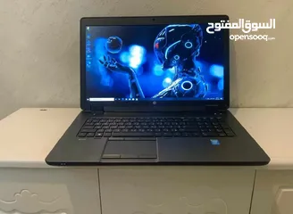  1 لابتوب العملاق HP ZBOOK ، شاشة كبيرة 17.3، كارت شاشة خارجي للإلعاب ، كور i7 ، رام 8 كيكا ، SSD 256