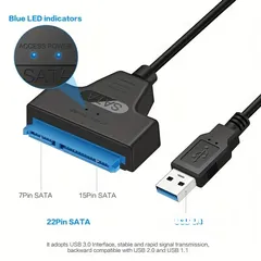  5 كيبل SATA إلى USB، محول محرك الأقراص الصلبة USB 3.0 إلى SATA 3.0 متوافق مع محرك الأقراص الصلبة وSSD