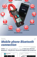  4 Bluetooth Digital Clamp meter True RMS  ساعة فحص كلامب بلوتوث إحترافي للمهندسين والفنيين
