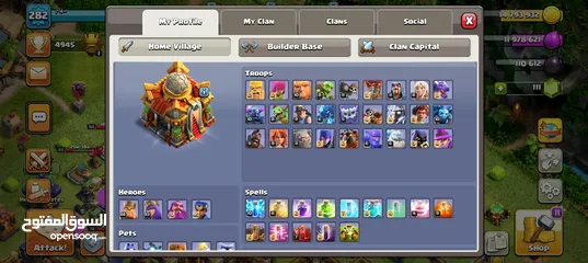  3 Clash of clans COC, Town Hall 16 almost maxed base for AED. 3000 in UAE.