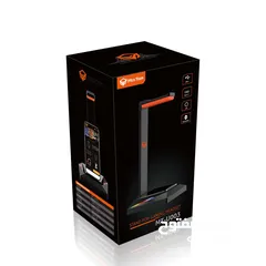  10 Meetion U003 RGB Stand For Gaming Headphone حامل قاعدة سماعات مضاءة مع مداخل
