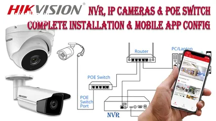  2 كاميرات المراقبة الشبكية Hikvision IP  للمنشأت والمصانع والمجمعات