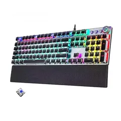  2 كيبورد سلكي ميكانيكي اصلي AULA F2088 USB WIRED KEYBOARD BLUE SWITCH