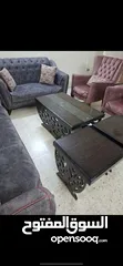 1 كنب فاخر 7 مقاعد خشب زان بسعر حرق