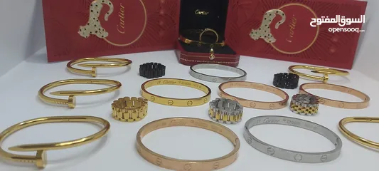  2 اكسسوارات اوروبيه فاخره أساور كارتير Cartier وخواتم جديد غير مستعمل ..