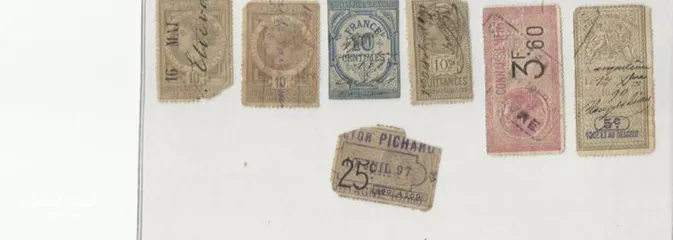  1 مجموعة طوابع نادرة جدا من اندر النوادر تابعه للجمارك الفرنسية عمرها 124 سنة