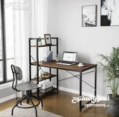  7 مكتب بتصميم عصري و بسيط من ايباما مع 4 رفوف يستخدم كطاولة للدراسة او العمل او اللعب مع رفوف للتخزين