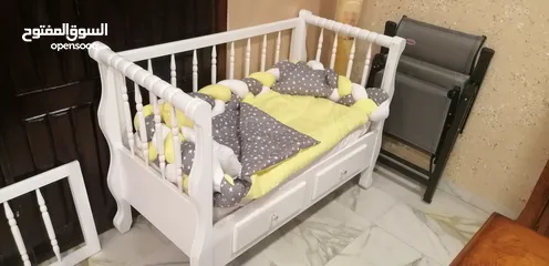  1 تخت بيبي حديث ولاده سرير أطفال