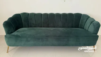  1 Green Raindrops 3 seater sofa