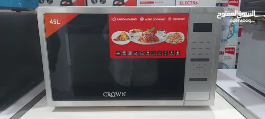  2 ميكرويف سعررررر حررررق كراون 45 لتر مع شواية لون سلفر شاشة ال اي دي 1000 watt