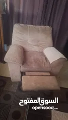  2 طقم كنب الدب أمريكي اصلي ماركه اشلي  مع مفرده ركولينر