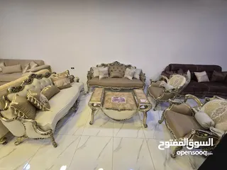  1 افخم وأروع الاطقم لنيو كلاسك اعلا تشطيب دهان بلويستر رخام اجنبي طاوله وسط هاند ميد