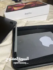  5 iPad Pro 11 128g لون سلفر مع قلم وكفر ولزقة شاشه نوعيه اصليه