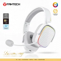  1 FANTECH HARMONY WHG02 WIRELESS & BLUETOOTH HEADPHONE – TRI MODE CONNECTION – WHITE