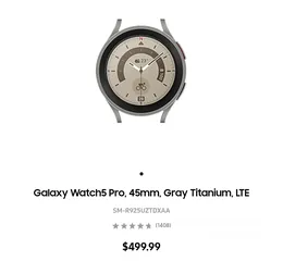  3 ساعة سامسونك galaxy watch 5 pro titanium lte 45mm