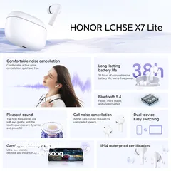 1 HONOR CHOICE Earbuds x7 lite  مناسبة للالعاب. ب مايك قوي وواضح. الاوضح ب عالم السماعات.  بسعر حرق