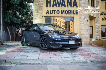  1 Tesla Model S-PLAID 1020hp مديل 2021 بحاله الوكاله من الداخل والخارج