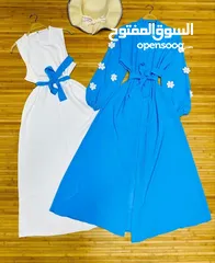  3 فستان مع بشت كلوش مع حزام .