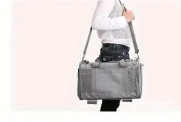 14 Pet bag trolley  حقيبة مع عجلات للكلاب الصغيرة والقطط لون اسود مع عجلات