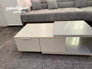  4 طاولة وسط بلون ابيض ورمادي لغرفة الجلوس جديدة للبيع