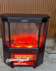  3 صوبة فايربليس ديكورية فاخرة قوة 2000 واط لتدفئة عالية جداً 3 أعمدة + هيتر هواء ساخن